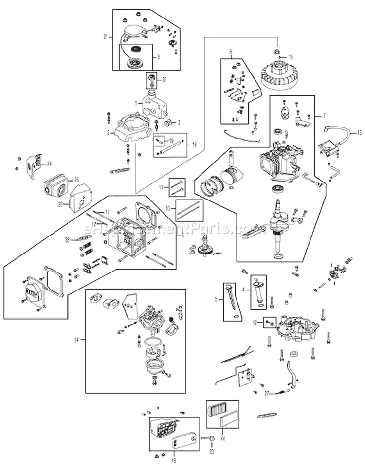 Page B Diagram and Parts List for 12A-26MB455 2006 Yard Man Lawn Mower